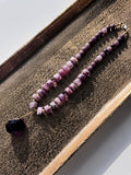 Pink Tourmaline & Agate w/Crystal Teardrop Pendant