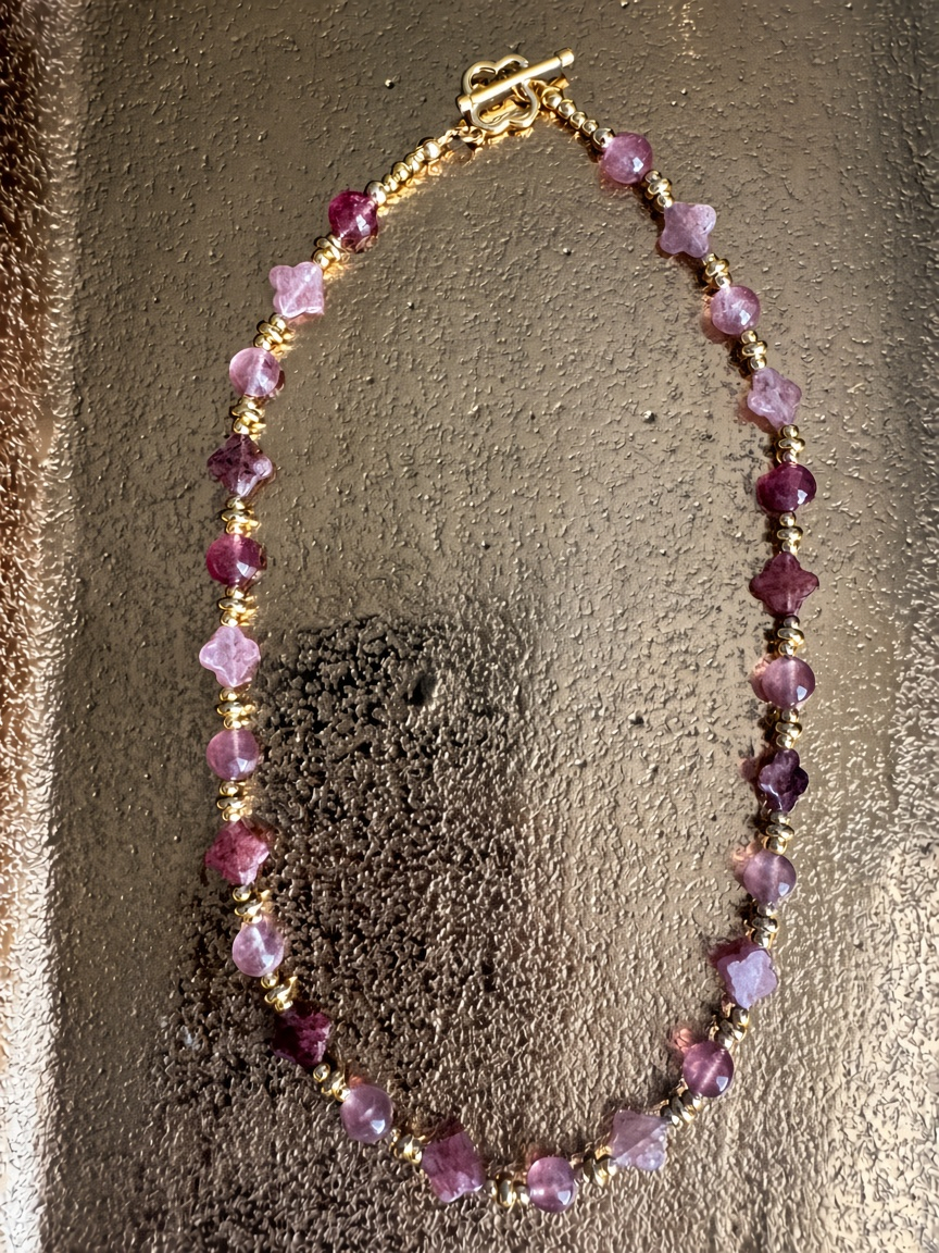 The Carisa — Strawberry Quartz Beaded Necklace