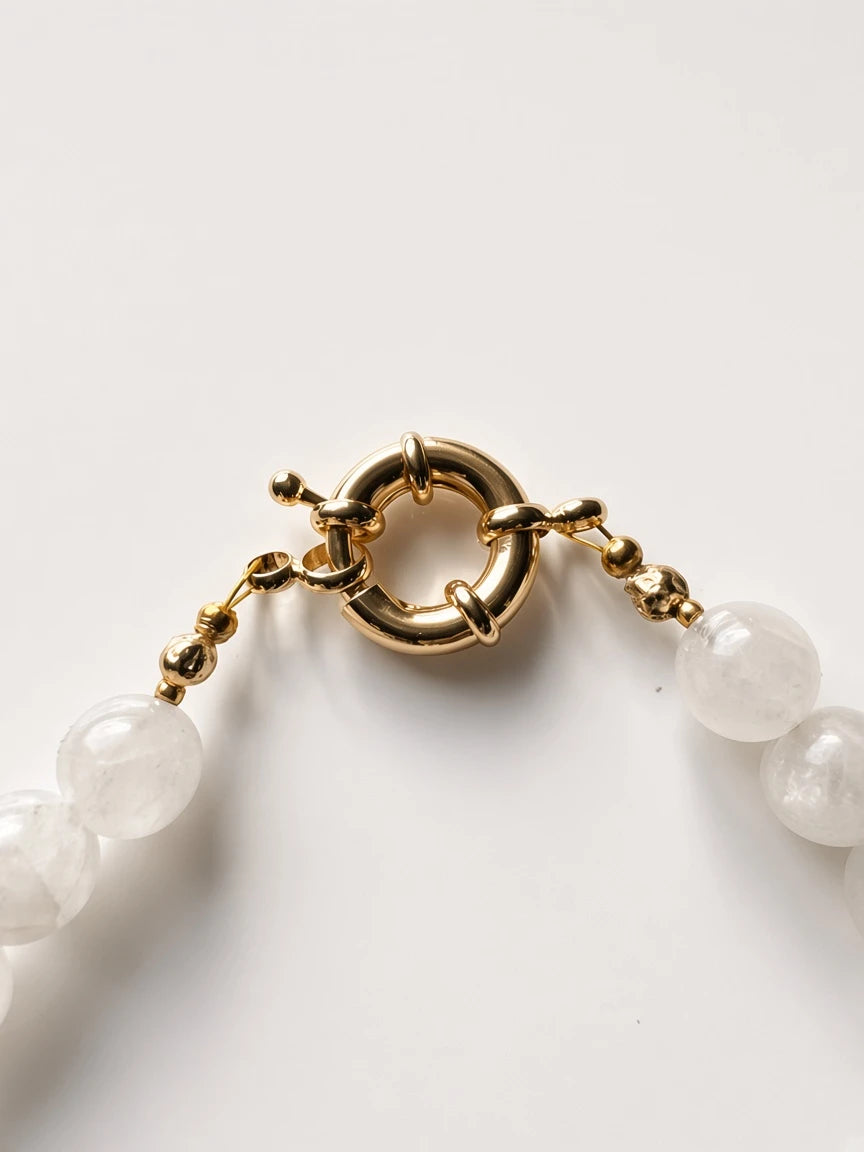 Hue La La Gems beaded necklace featuring clear quartz beads and a polished gold-tone toggle clasp closure