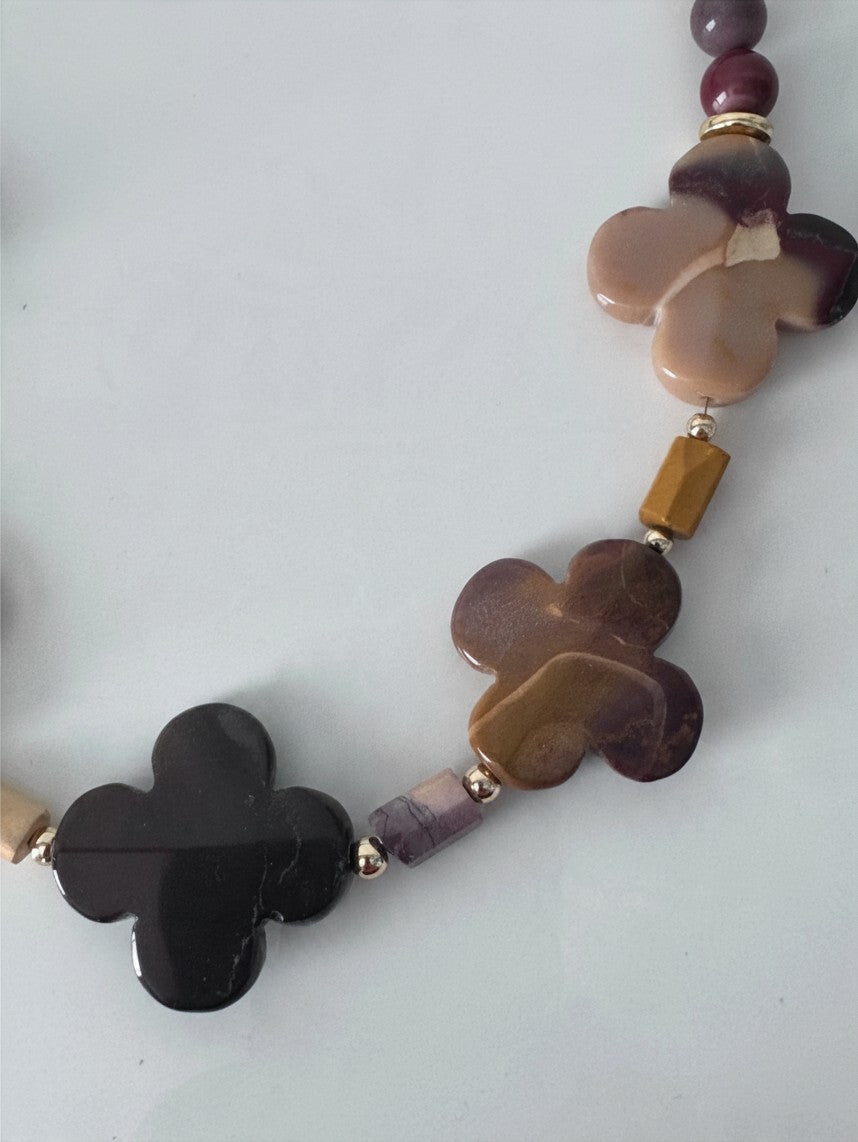 Mookaite Clover Statement Necklace